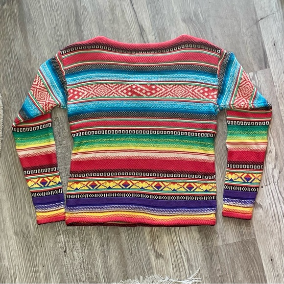 Vintage 1990s LRL Ralph Lauren Colorful Southwestern Western Knit Sweater Small - Picture 9 of 14